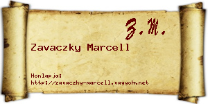 Zavaczky Marcell névjegykártya